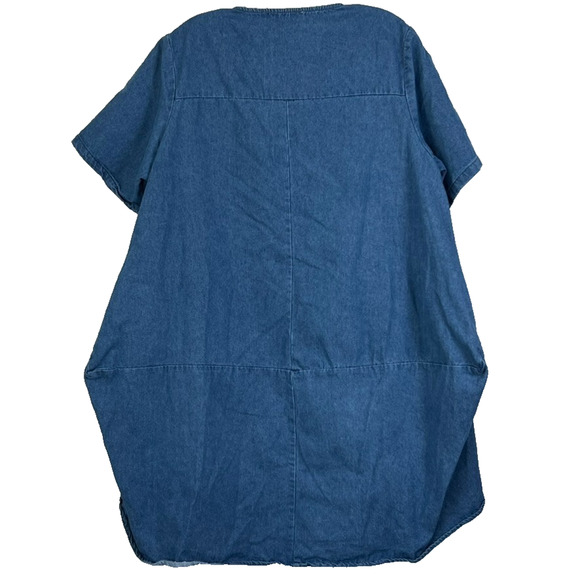 Revelation Tunic Top Denim Womens Size M Oversized Denim Two Front Pockets Lagen - Picture 3 of 10